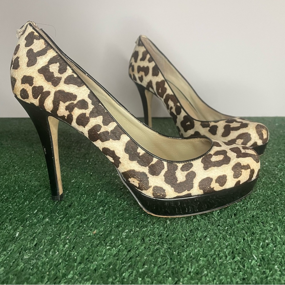 Michael Kors Leopard Print Platform Pumps in Brown and Cream